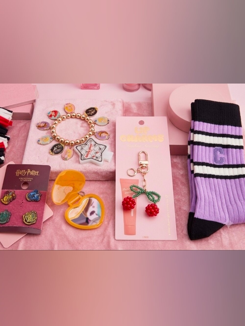 Universal Lavender, Pink and Red Women's Accessory Set